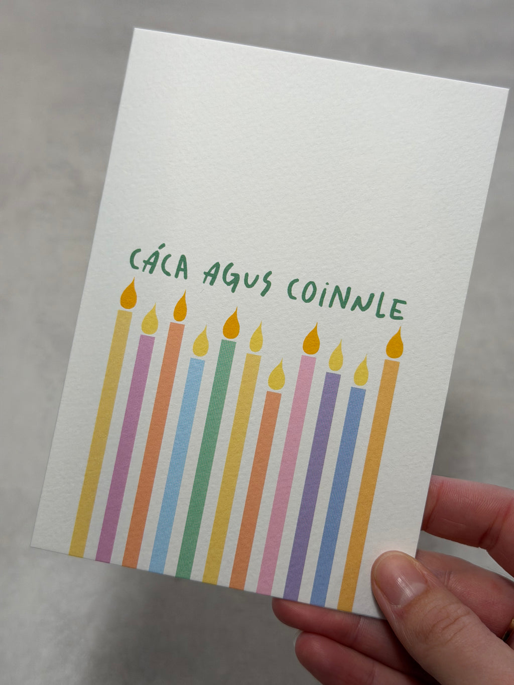 Happy Birthday | Cáca Agus Coinnle | Irish Greeting Card