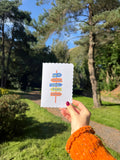 An té a bhíonn siúlach, bíonn scéalach | Good Luck On Your Travels | Irish Greeting Card