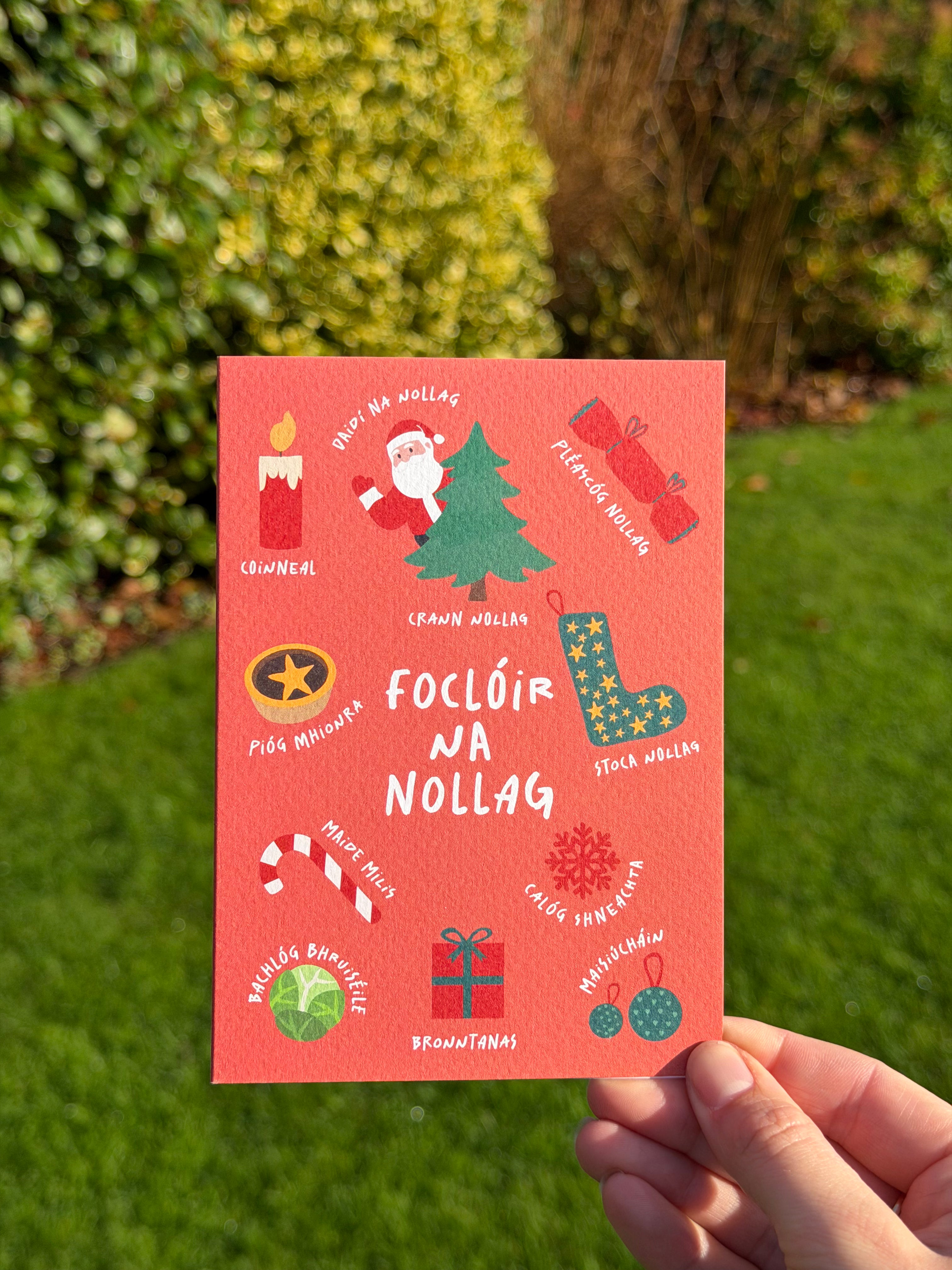 Foclóir Na Nollag  | Christmas Dictionary | Irish Christmas Card