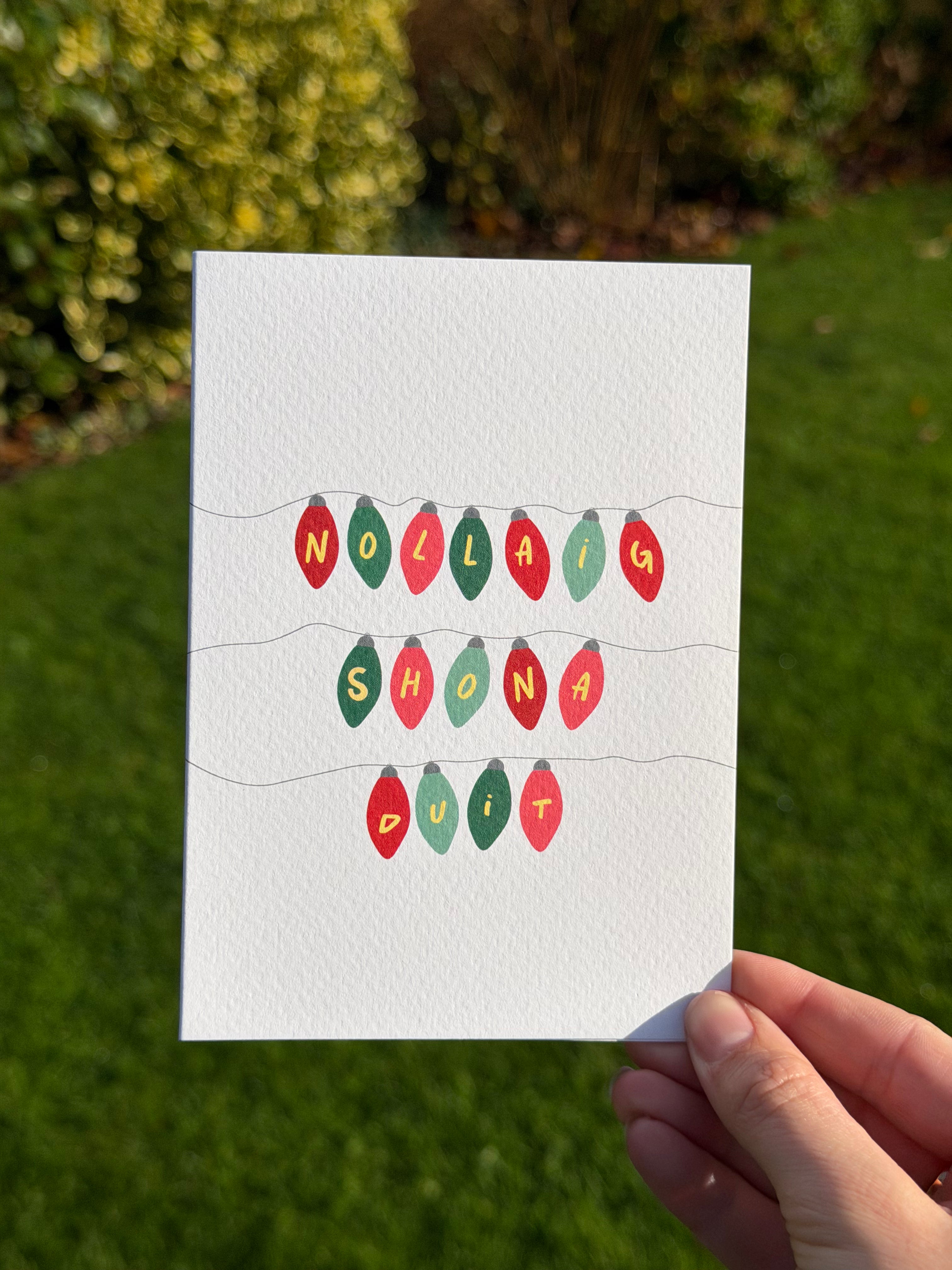 Nollaig Shona Soilse | Merry Christmas Lights | Irish Christmas Card