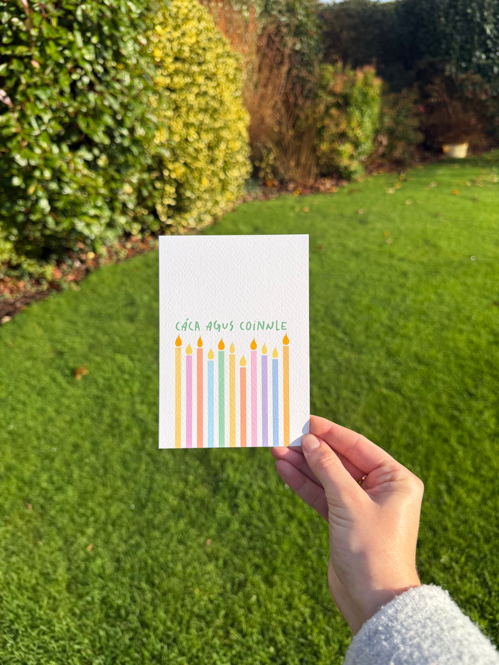 Happy Birthday | Cáca Agus Coinnle | Irish Greeting Card