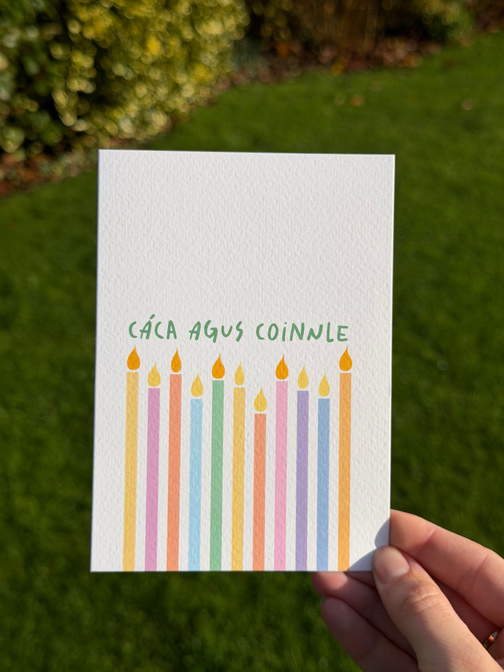 Happy Birthday | Cáca Agus Coinnle | Irish Greeting Card