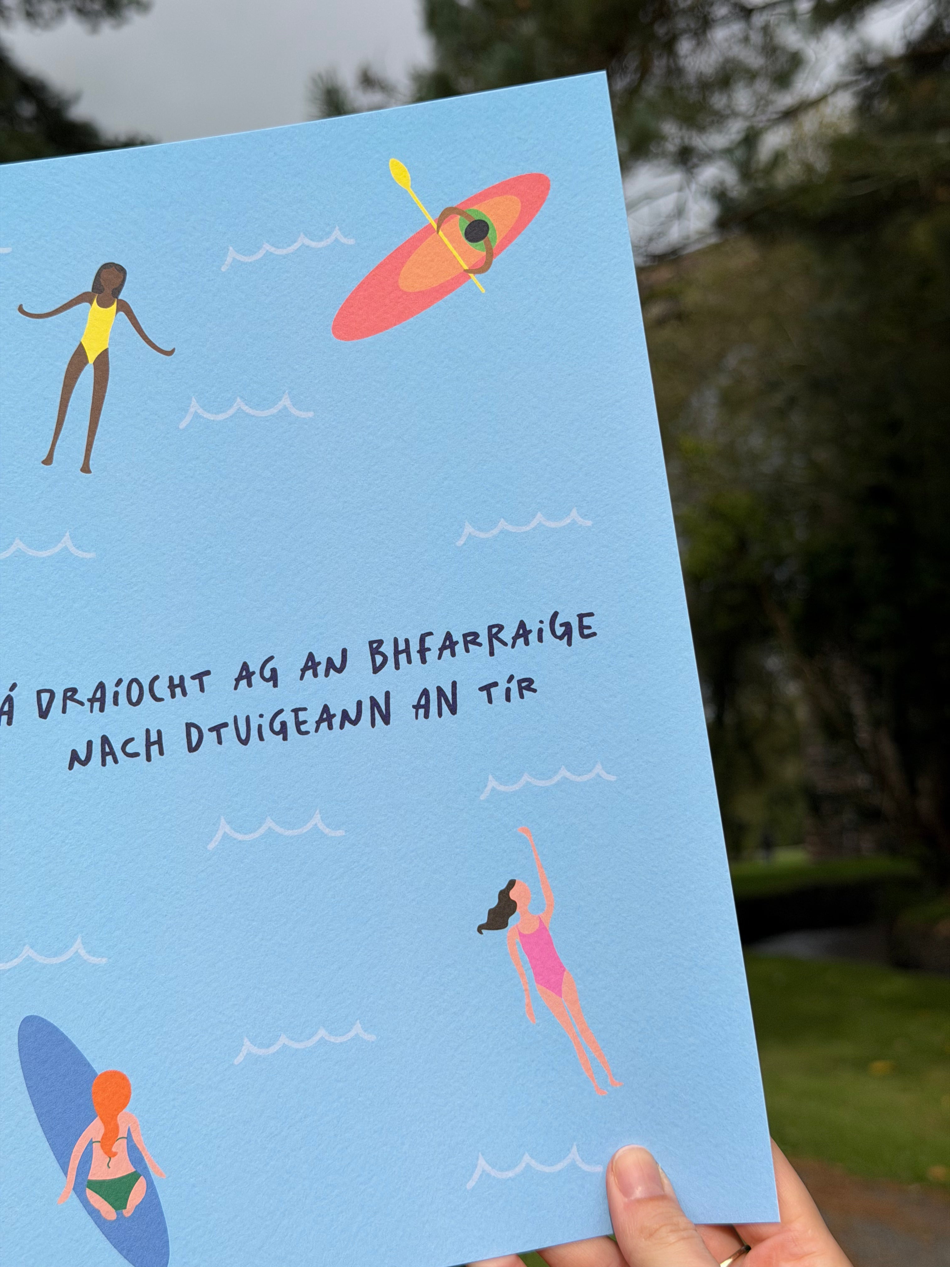 Tá Draíocht Ag An Bhfarraige Nach Dtuigeann An Tír | Irish Seanfhocail Print | Gaeilge Gift