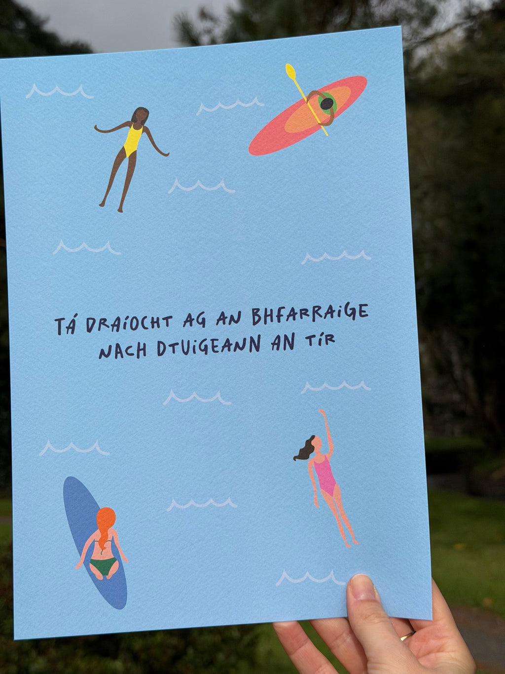 Tá Draíocht Ag An Bhfarraige Nach Dtuigeann An Tír | Irish Seanfhocail Print | Gaeilge Gift