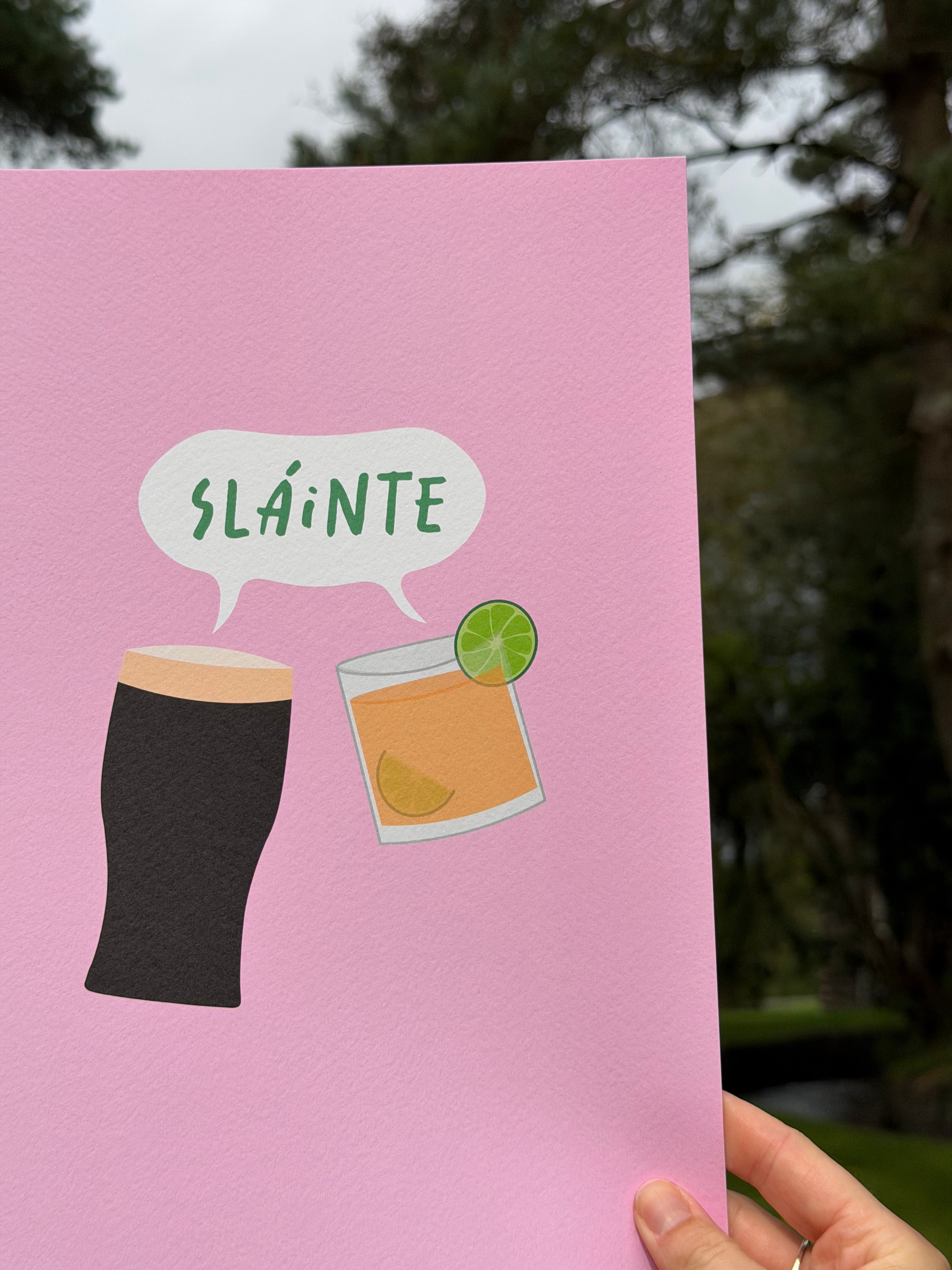 Sláinte / Cheers | Irish Seanfhocail Print | Gaeilge Gift